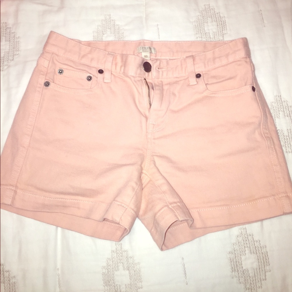 Pale pink jean j crew shorts