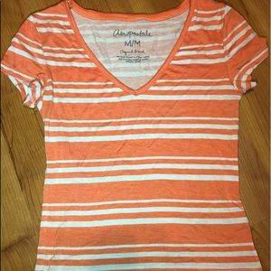 Aeropostale Original Brand Striped V-neck Top