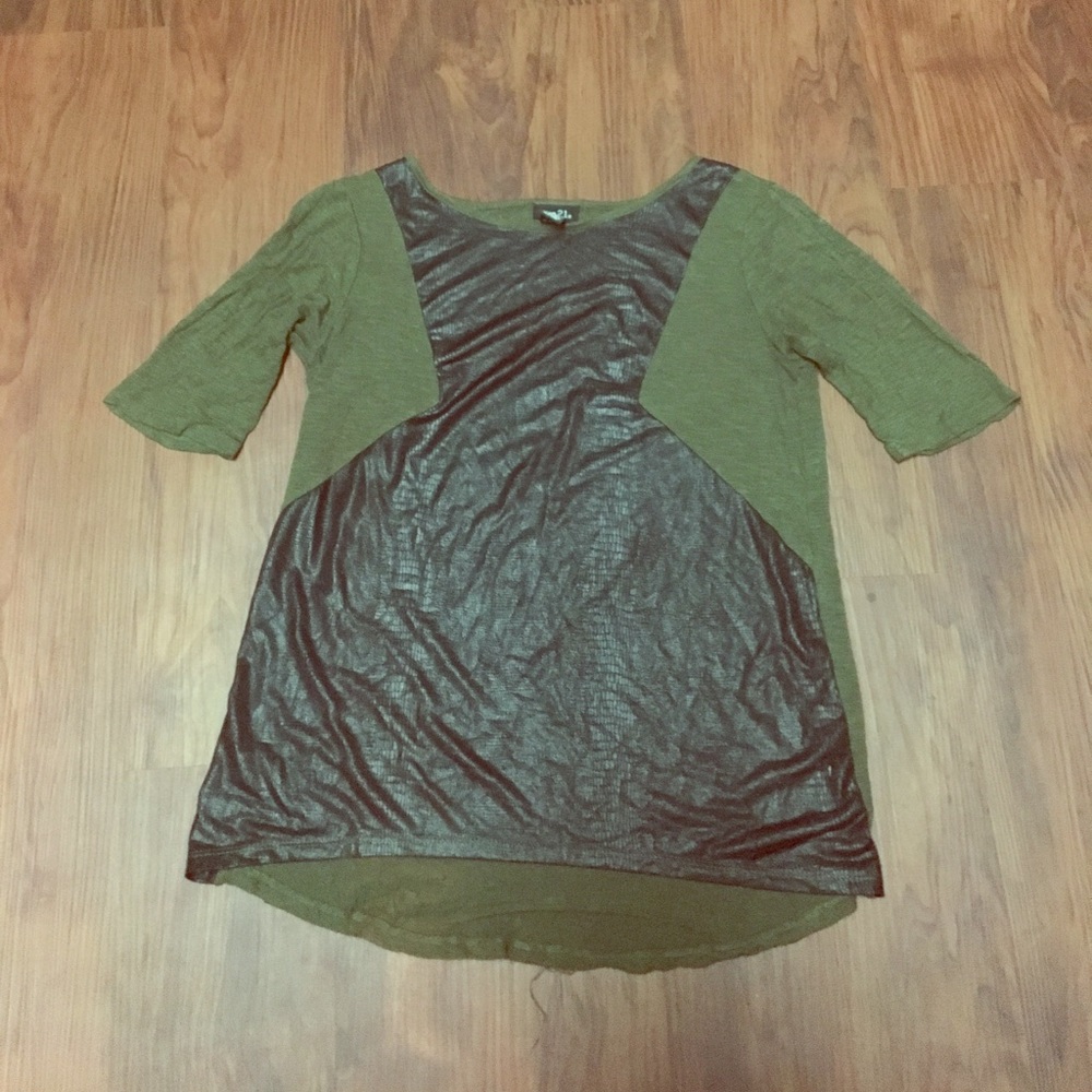 Rue21 Small Military Green Comfy Blocked Blouse