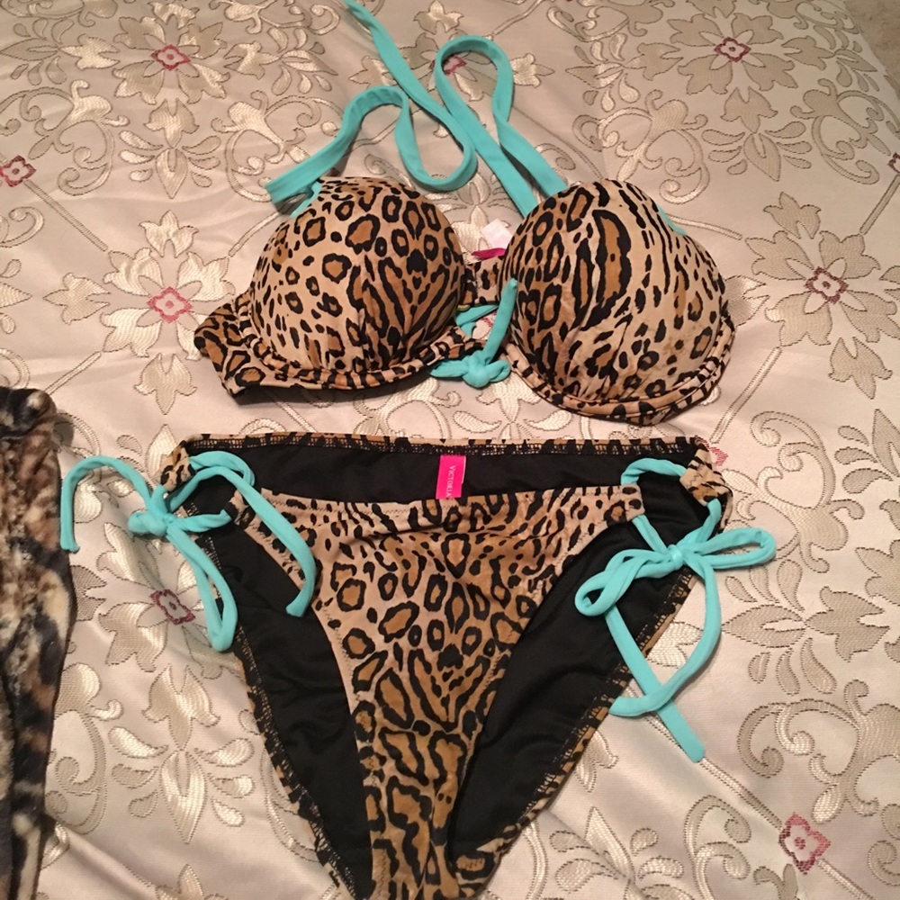 Cheetah and Turquoise VS Push-up Swim Suit