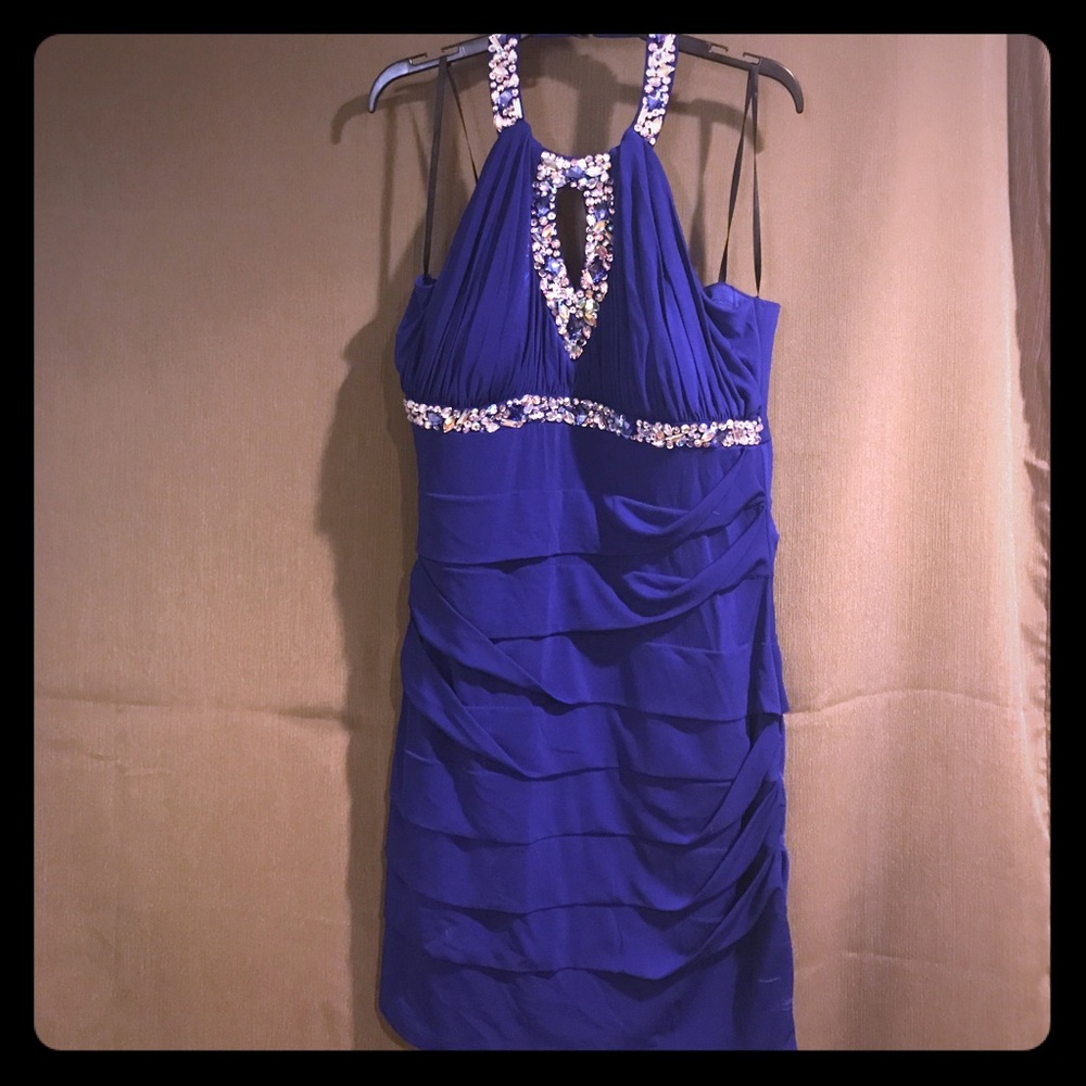 Blue sleeveless dress