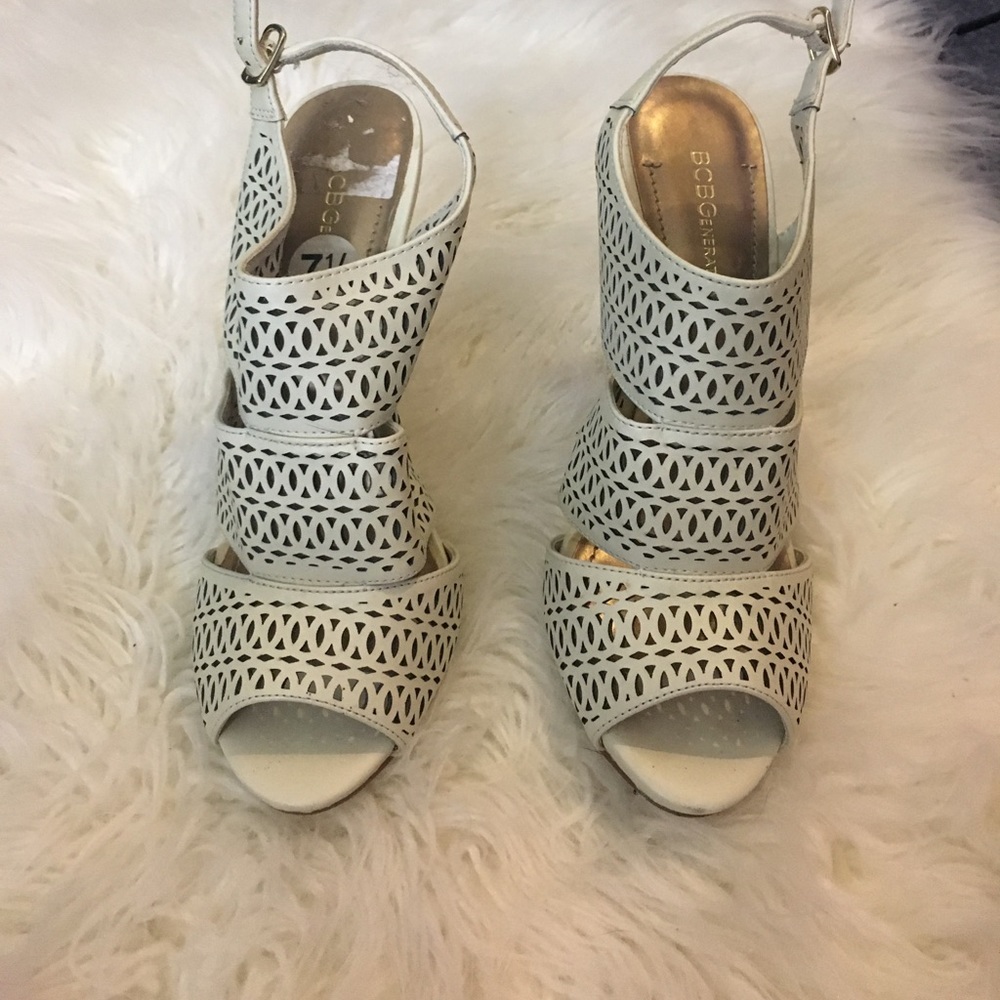 Cream strap heels
