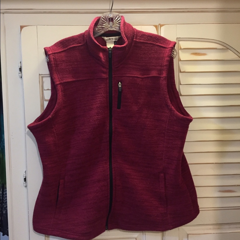 Orvis women's sweater fleece zippered vest XL