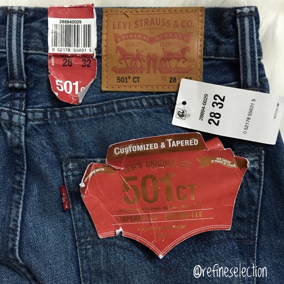 Levi's 501 CT White Oak Cone Selvedge Tapered Jean - Picture 8 of 8