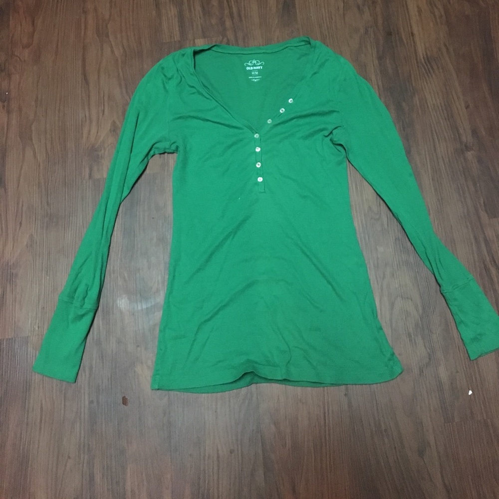 Medium Emerald Long Sleeved Old Navy Blouse
