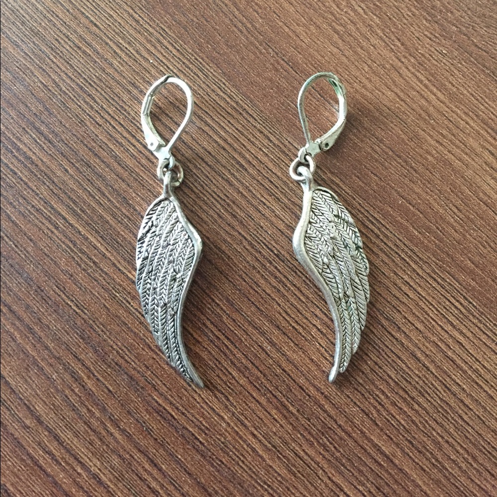 Silver feather/wing earrings