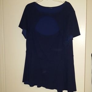 Torrid size 3 blue and black peplum top