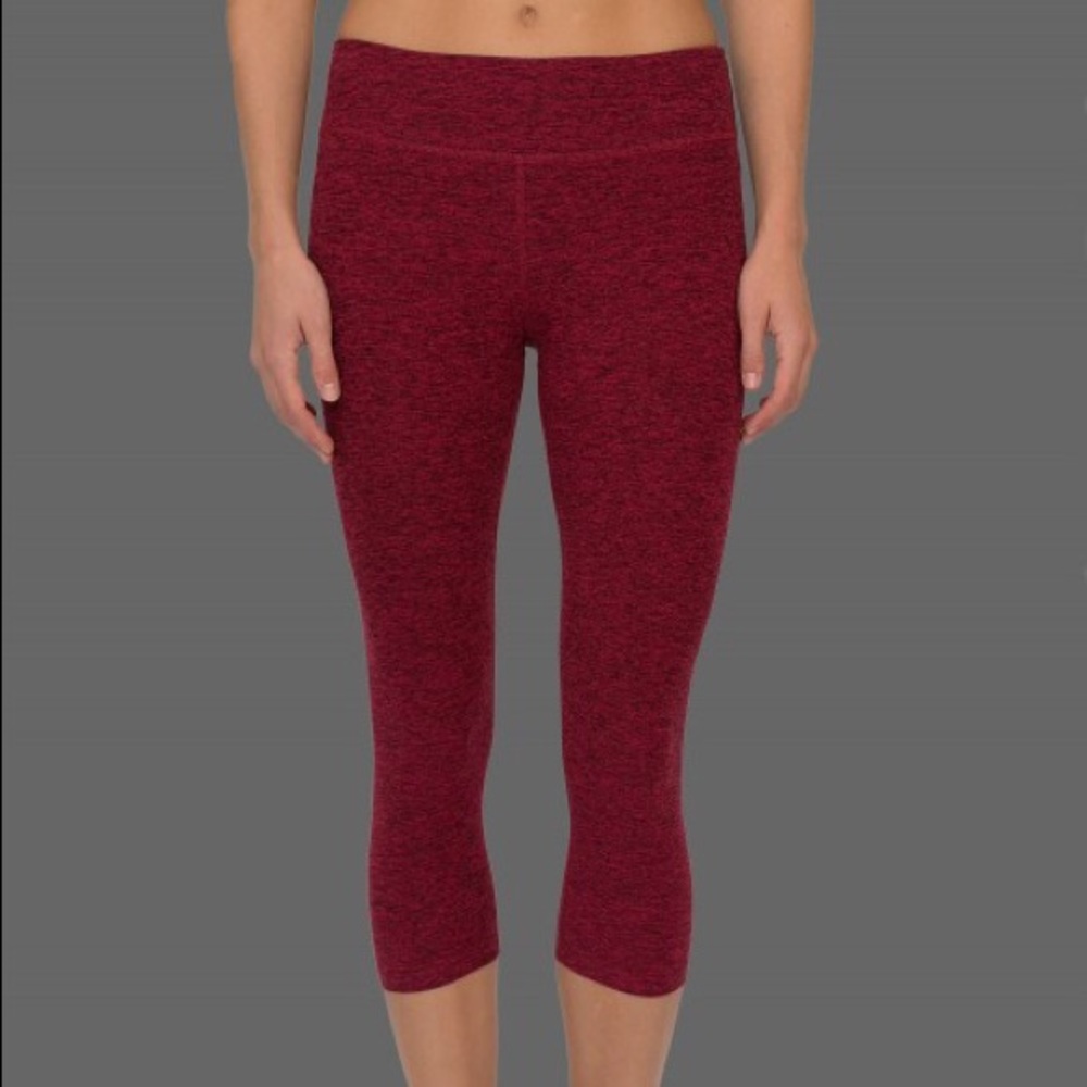 Beyond Yoga Spacedye Maroon Capri Leggings