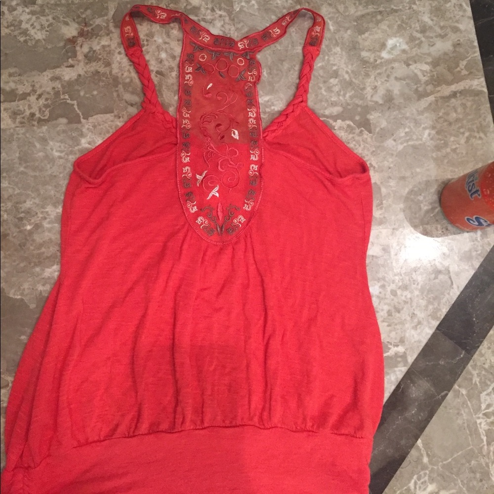 🎉5 for $15 🎉  Coral Tank with Lace back