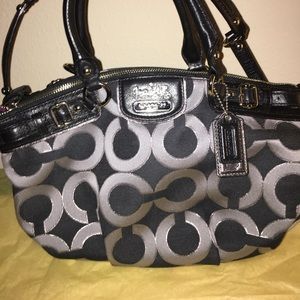 Navy Blue & Silver Coach Purse