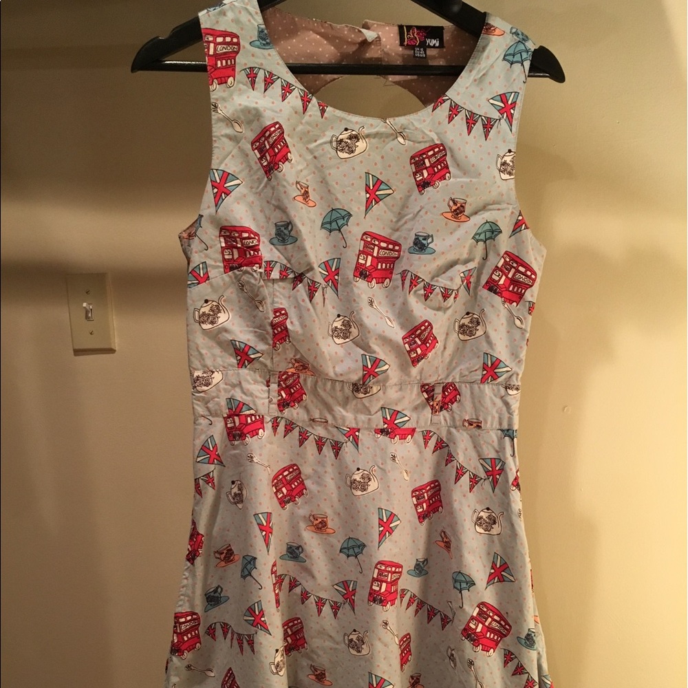 English Tea Party Patterned Sundress Dress