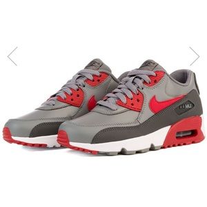 Nike Air Max 90 Leather (GS) Grey/Red/White