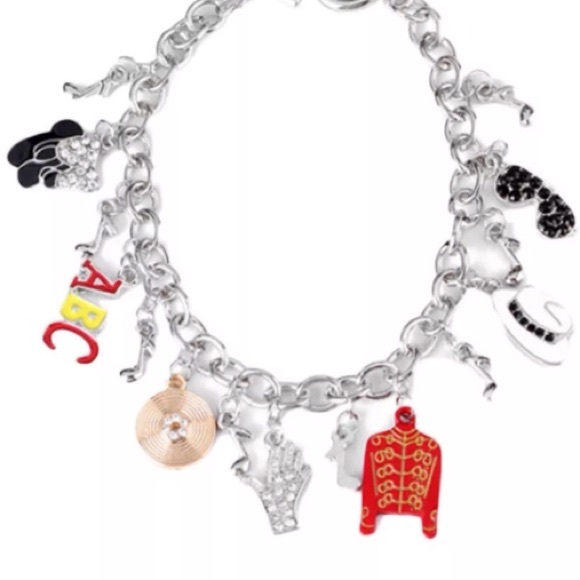 no Jewelry - Michael Jackson " Beat It" Silver Charm Bracelet