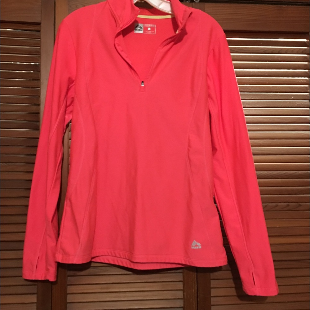 Bright coral half zip up