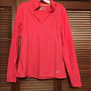 Bright coral half zip up