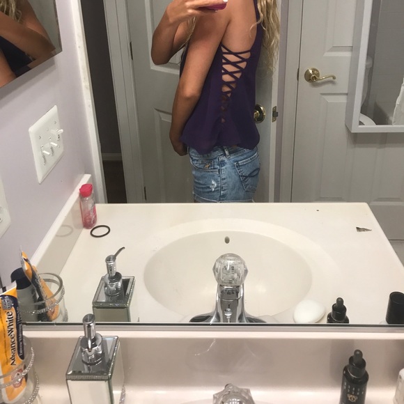 Purple tank with cut outs on sides! - Picture 2 of 2
