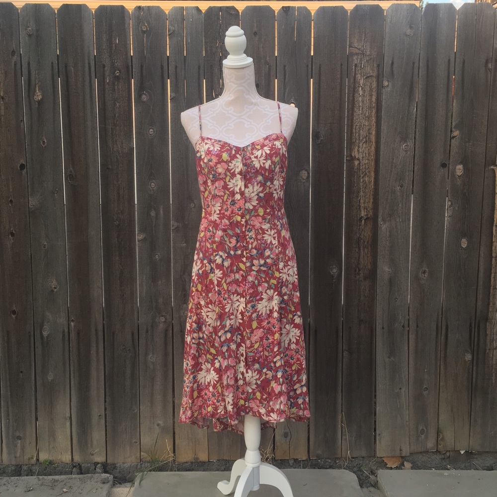 Floral Asymmetrical Button Down Dress