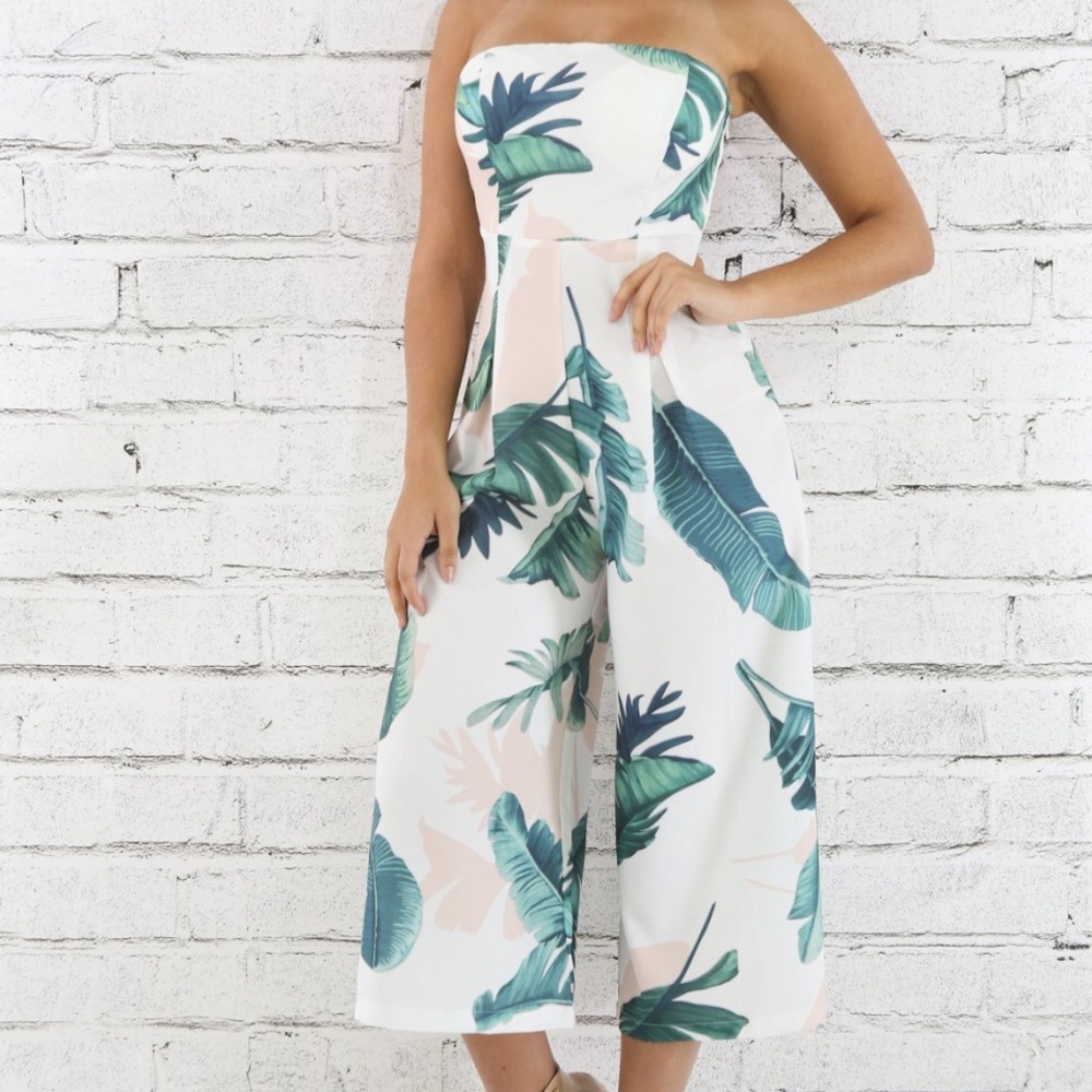 Strapless Wide Leg Jumpsuit