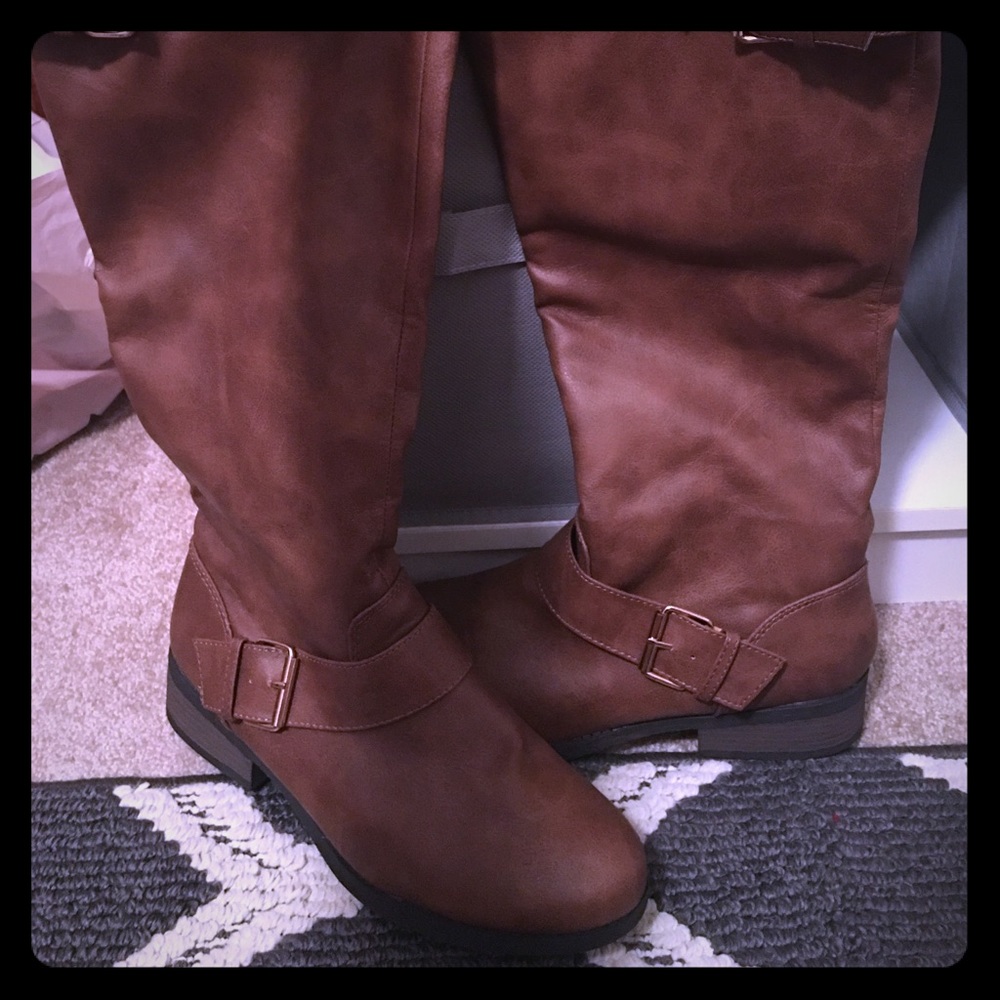 Brown riding boots