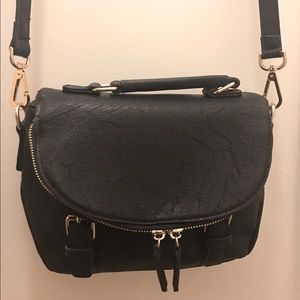 Urban Expressions Black Vegan Buckle Crossbody Bag