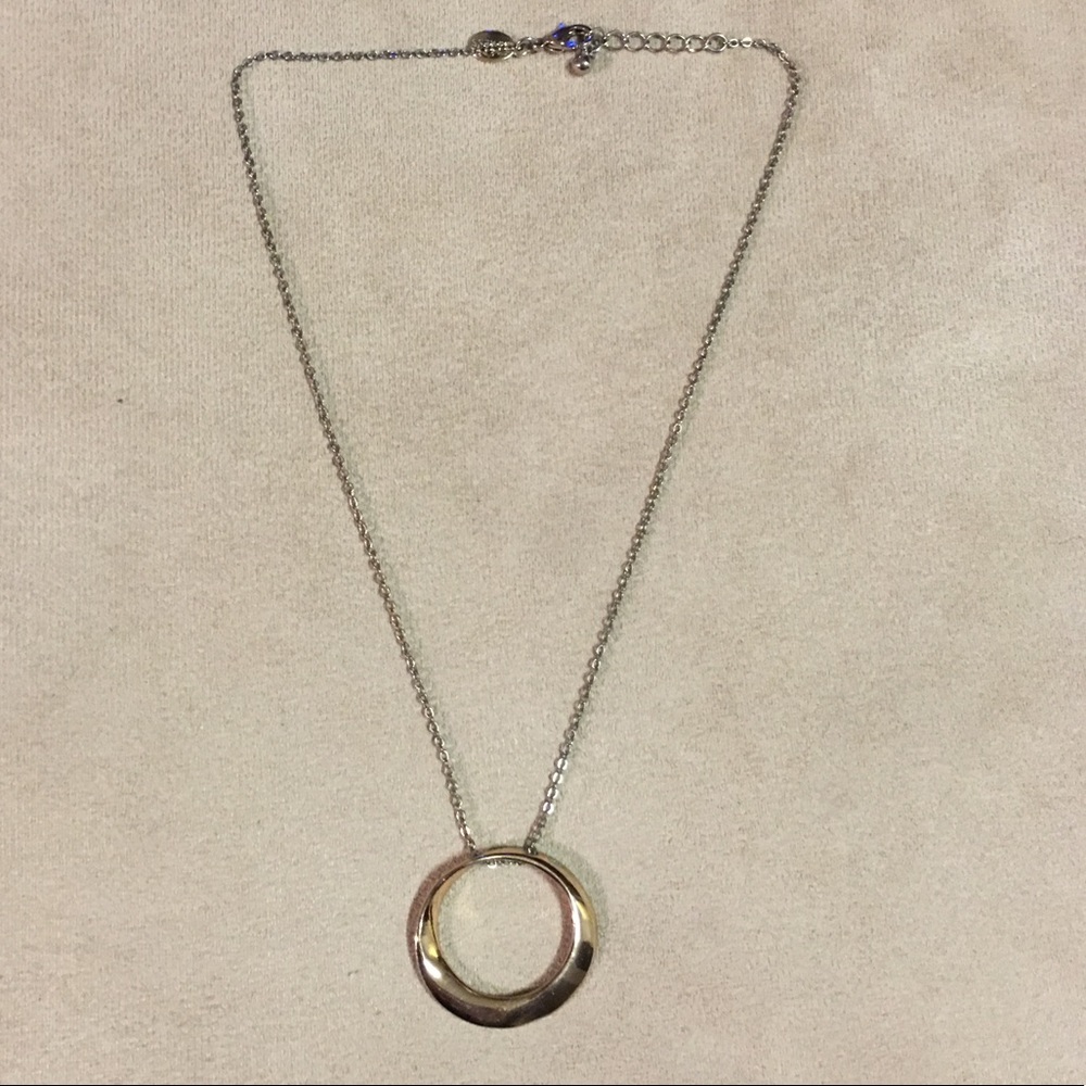 Gold circle necklace from Express