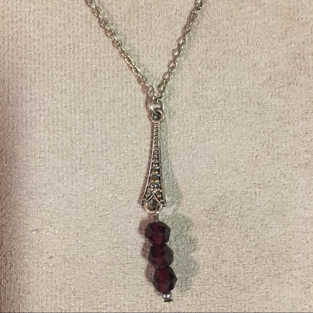 Handmade indigo drop necklace