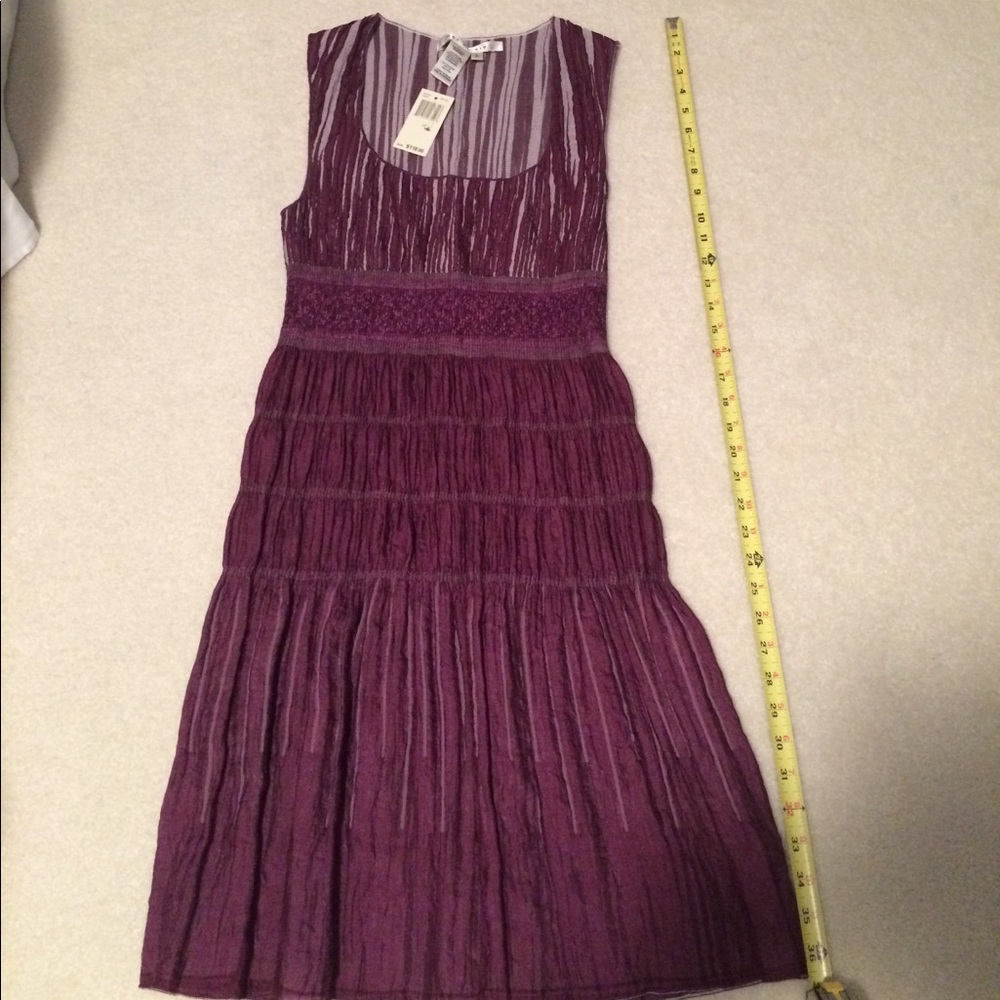 Crepe Dark Purple Sleeveless Dress