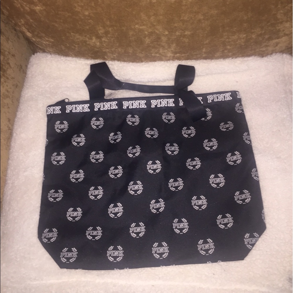 Victoria's Secret black/white logo tote bag
