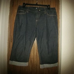 Denim crop pants