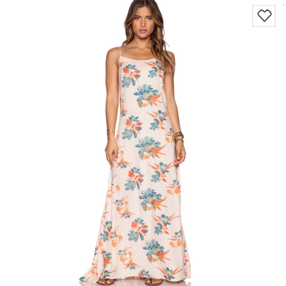 Free People Star Chasing Hibiscus Slip Maxi Dress