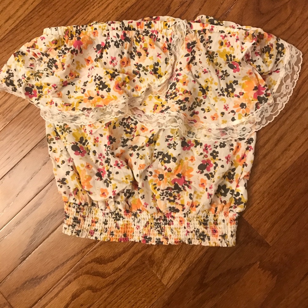 Strapless Pacsun floral top