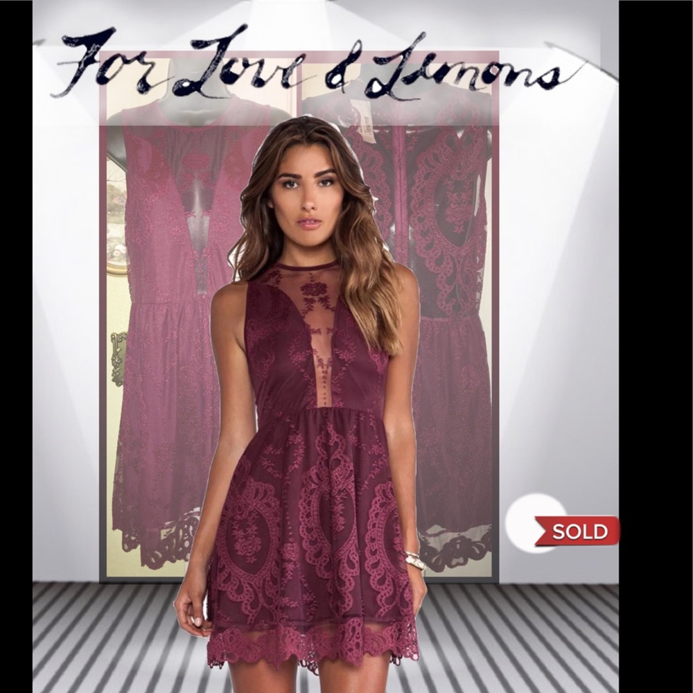 💢SOLD💢🍋For Love & Lemons🍋 NWT LuLu Lace Dress