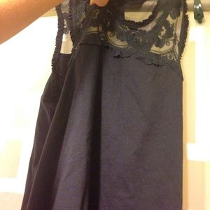 Navy Blue Hollister Floral Tank Top