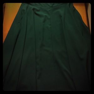 Jade-green tea-length skirt, size L