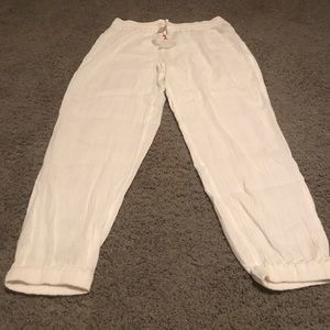 White beach cover up pants