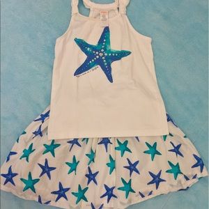 Gymboree matching starfish tank and skirt