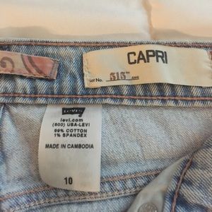 Levi's 515 Capri jeans size 10 light wash