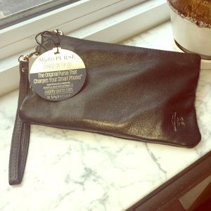 Leather Phone-Charging Wristlet