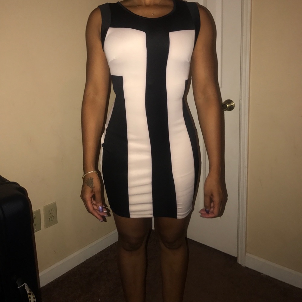 Black and beige all purpose dress