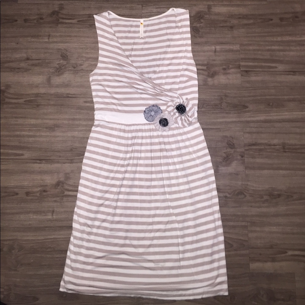 Anthropologie, Little Yellow Button - Stripe Dress