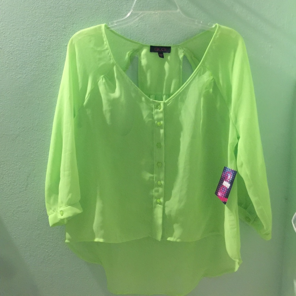 Lime green transparent top
