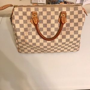 💯 AUTHENTIC SPEEDY 30 DAMIER AZURE