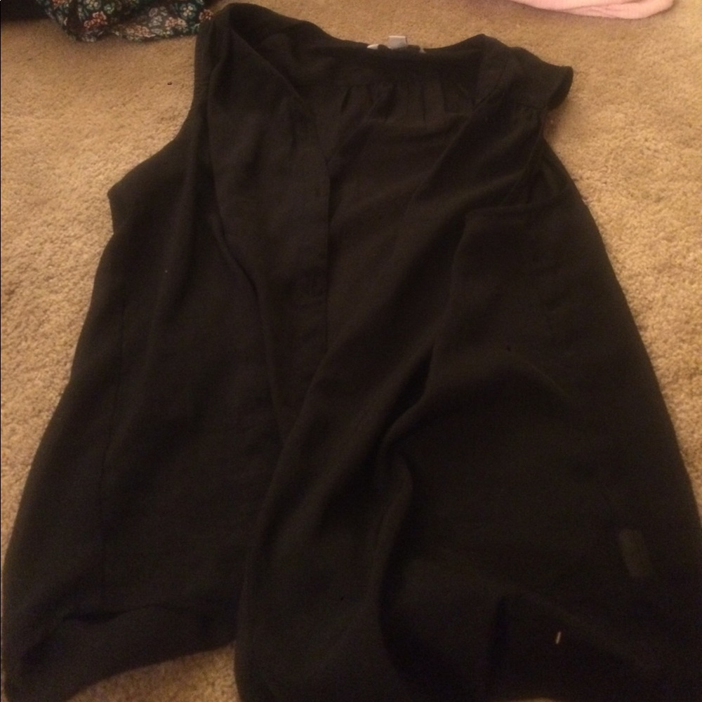 American eagle black button down blouse