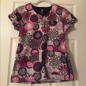 Women's floral scrub top