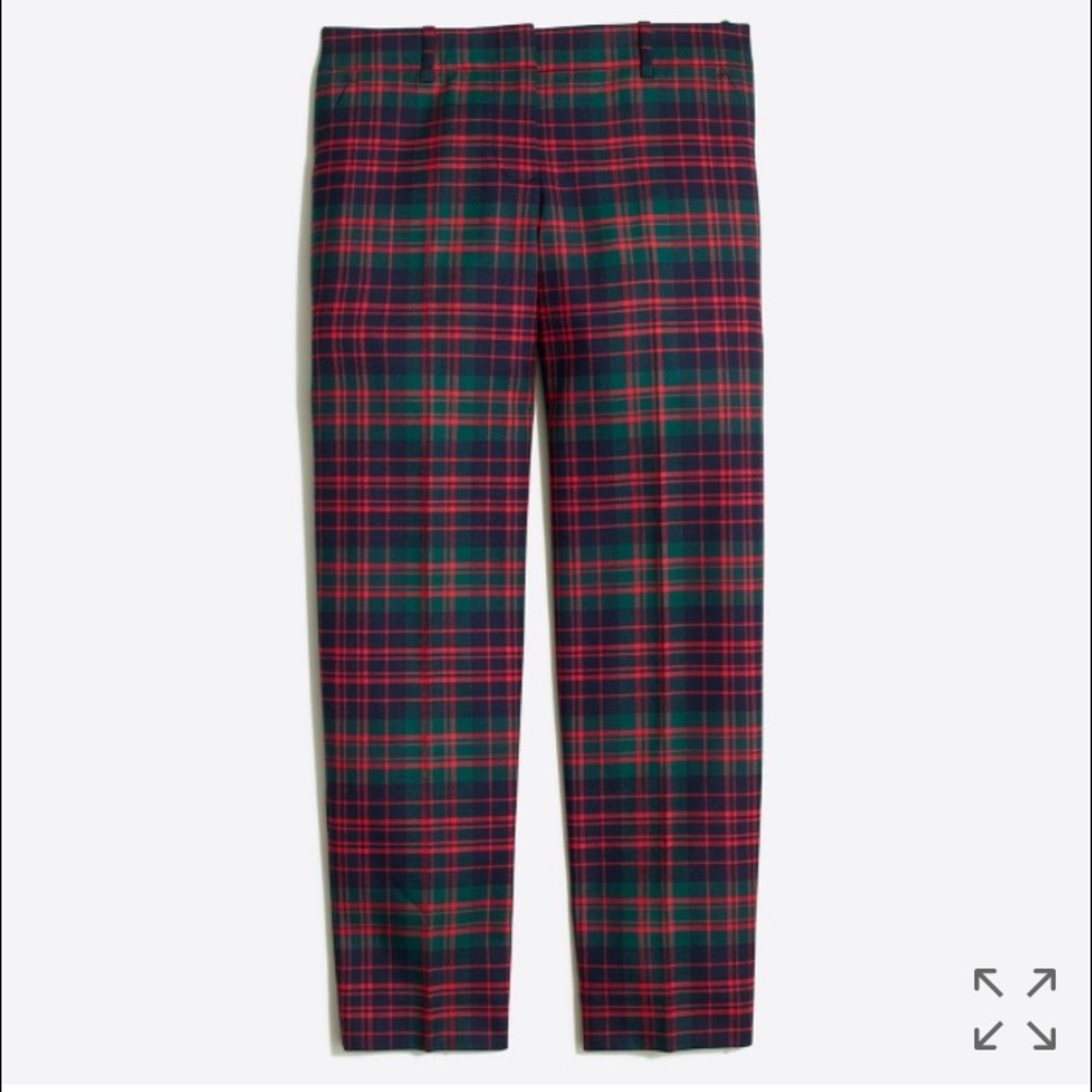 NWT J Crew Skimmer Plaid pant in size 0