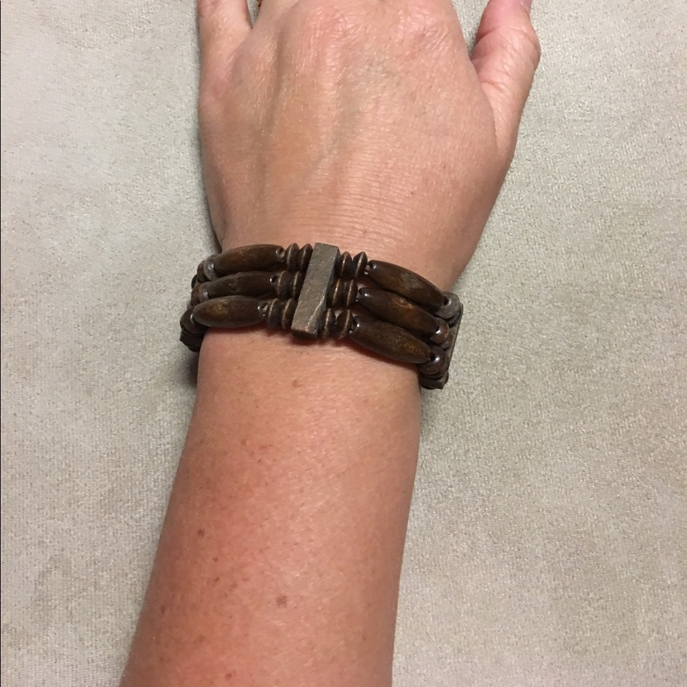 Brown beaded bracelet from Indonesia