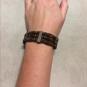 Brown beaded bracelet from Indonesia