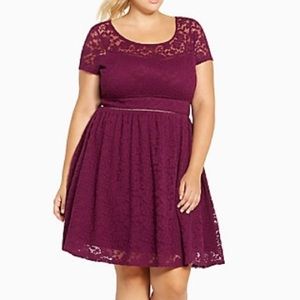 Torrid Lace Overlay Skater Dress