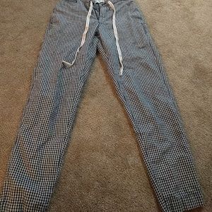 Uniqlo XS blue and white gingham pajama pants