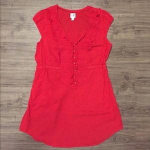 Anthropologie Edmé & Esyllte Red Cap Sleeve Blouse